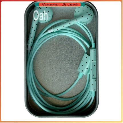 Oah Polka Dot Wired Earphones ABS Material Type-C/Lightning Dynamic Hifi Wired Earphones Digital Audio Headphones Gifts