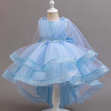 3-10 Years Teenagers Girls Dress Sequins Sleeveless Kids Wedding Dresses Birthday Party Performance Costumes For Girl