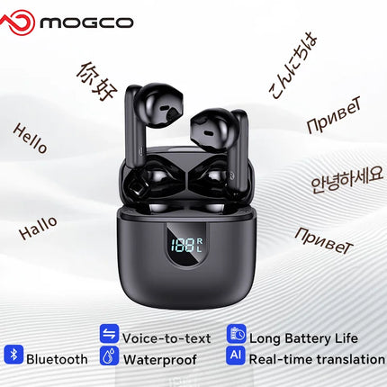 A18 AI Translator Earbuds  164 Languages BT5.4  Noise Cancellation  HD Call   Touch Control  Waterproof