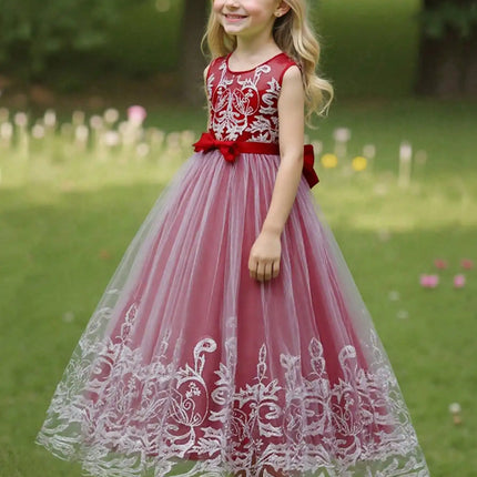 2026 Flower Girl Dresses For Weddings Lace Luxury Vestidos Princess Birthday Party Bridesmaid Dress For Kid 5-12 Years BIBIHOU