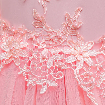 Summer Flower Bridesmaids Girls Dress Vestido Elegant Baptism Wedding Princess Prom Party Dresses For Girls Bow Birthday Costume