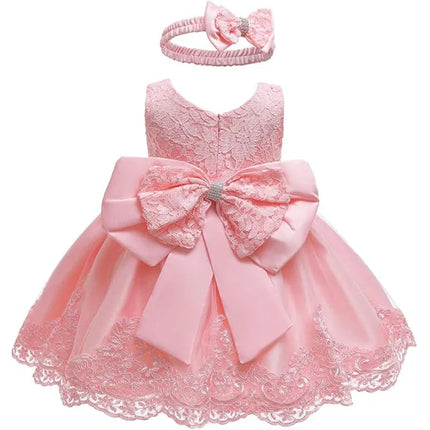 White Dress For Girls Puffy Flower Princess Dress 3M-3T Toddler Baby Girls Dress Pageant Wedding Flower Girls Dress Formal Gown