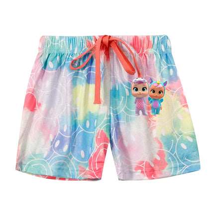 Crying Babies T-shirt Set Children Summer Clothing Girl Cartoon Anime Short Sleeve Sets Leisure Kawaii Clothes Kid Cute Tee Gift