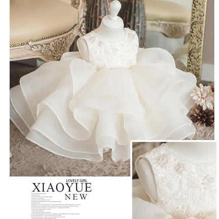 Girls Dress For Party And Wedding Tutu Princess 1st Birthday Dress Flower Toddler Bridesmaid Girls Ball Gown Baby Baptism Dress