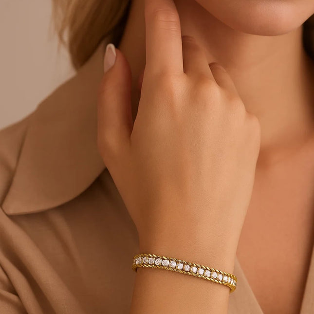 Amelia Sparkle Stack Adjustable CZ Chain Bracelet