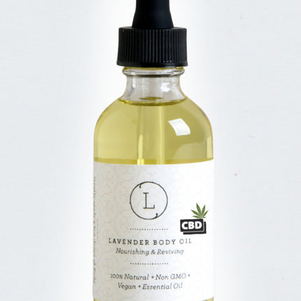 CBD Lavender Body Oil with CBD, Natural Moisturizing Body Oil (THC free)