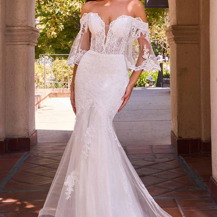 Ladivine CD659W Off Shoulder Mermaid Wedding Gown