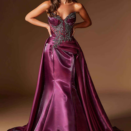 Ladivine CDS568 Strapless Fitted Mermaid Gown with Overskirt
