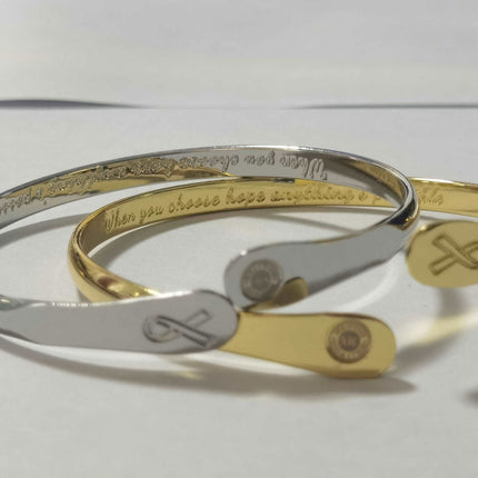 Cancer Awareness Bracelets, Engraved Bracelets When you choose hope anything’s possible- Cancer Awareness Sign