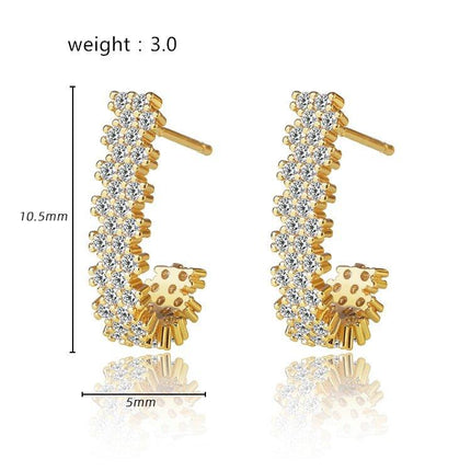 Cubic Zirconia J Hoop Earrings