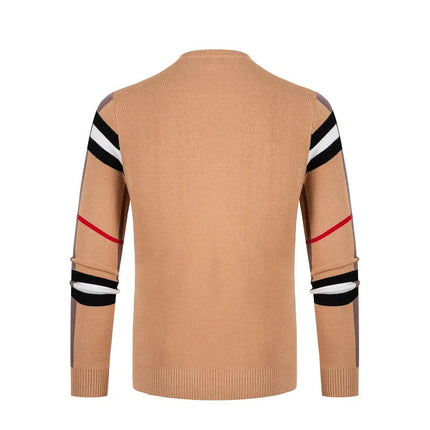 Men's Knitted Shirt Men's Thin Style Color blocked Interior Bottom Knitted Shirt Casual Middle Neck