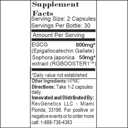 EGCG 800mg Caffeine-Free: Green Tea Extract for Cellular Health