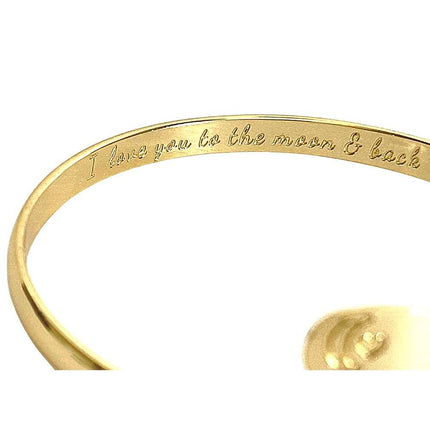 Engraved I love you to the moon and back Bracelet,  Moon and Heart Bracelets