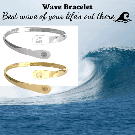 Engraved Wave Bracelets, Surfers Bracelets, Ocean Bracelets,  Engraved Best wave of your life's out there Bracelets