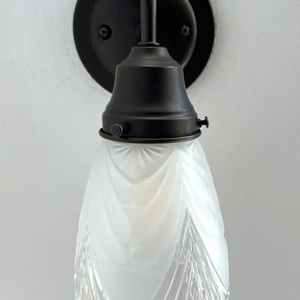 Clear And Frost Fan Ribbed Scallop Pendant Light/Wall Sconce