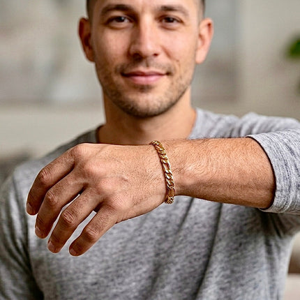 Set - Bracelet and necklace curb chain set silver or gold stainless steel waterproof jewelry for man boy christian jewelry jewellery