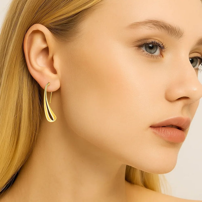 Isabella Eternal Drops Dainty Teardrop Dome Earrings