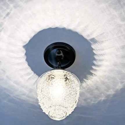 Antique Acorn Glass Ceiling Light with Chain | 6″