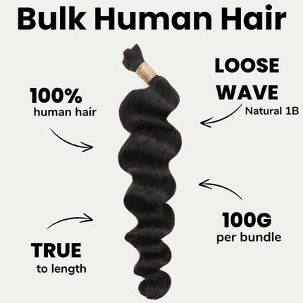 Loose Wave Bulk 100% Human Braiding Hair