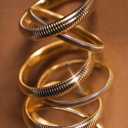 Flex Snake Chain Bracelet- Set of 3 (12mm wide)- Gold