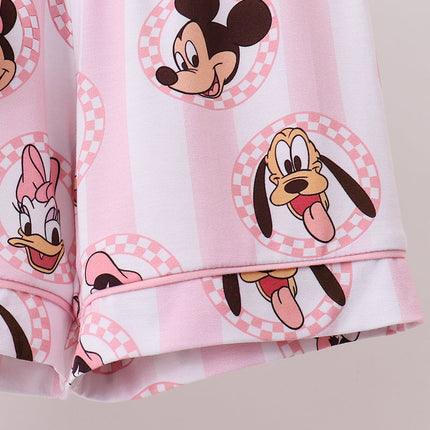 Pink character bamboo pocket pajama set