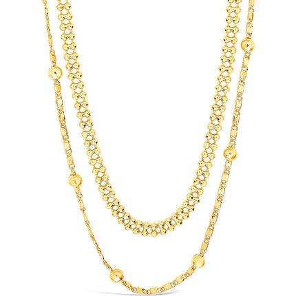 Layered Beaded Chain Necklace