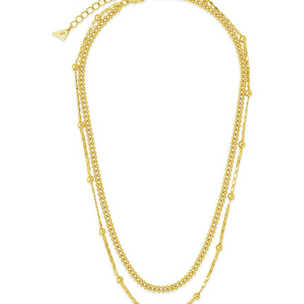 Layered Beaded Chain Necklace