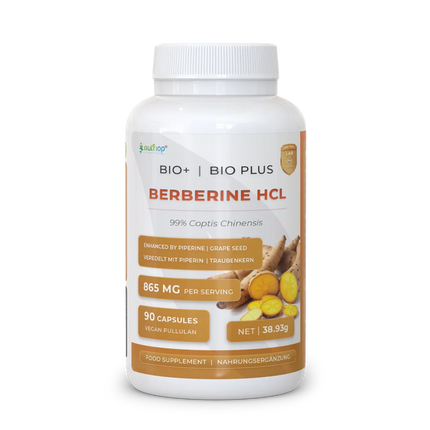 Nutriop® Bio-Enhanced Berberine HCL 865mg - Dual-Source Metabolic AMPK Activator (90 Capsules)