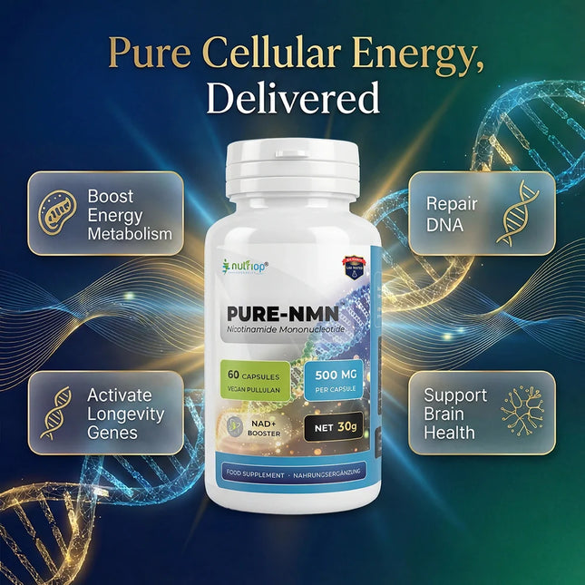 Nutriop® Pure-NMN 500mg - Advanced NAD+ Precursor (60 Capsules)