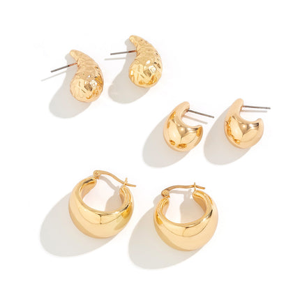 Glossy Surface Water Drop Beanie Personality Geometry Simple Earrings