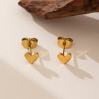 [G33] Small Love Ear Studs [Gold]