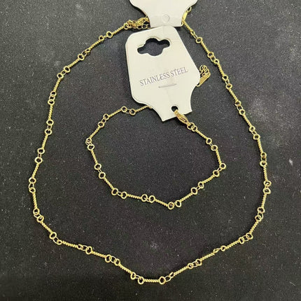 Women's Chain Simple Personality Fashionable Golden Jewelry Set