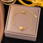 [E22] round Beads Love Bracelet [Gold]