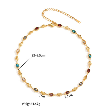 Women's Loving Heart Zircon Gold Fashion Design Stainless Steel Jewelry Set