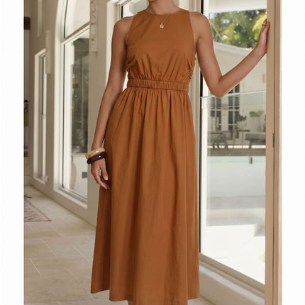 Summer Sexy Backless Dress Comment Short Sleeve