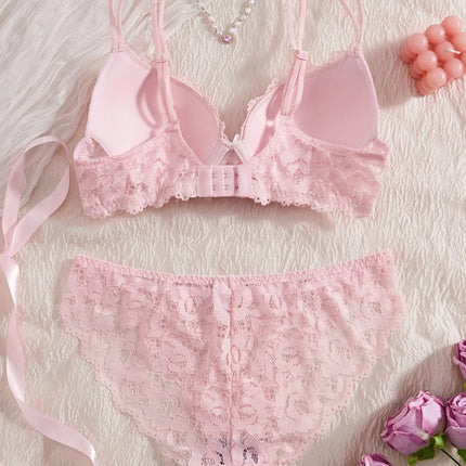 Single of Women's Underwear Set Sexy Lace Patchwork with Push Up Bra Romantic Sheer Women's Panties