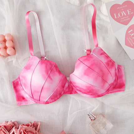 Summer Beach Bikini Colorful Ombre Shell Cup for Women's bra Sexy Push-Up Comfort Underwire Bra Women's Beach Vacation lingerie