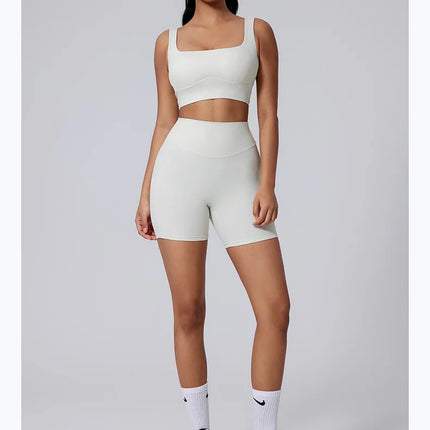 Women Yoga Suit Tracksuit Sports Bra High Waist Legging Shorts Outfit Gym Set Fitness Running Workout Clothes Push Up Sportswear