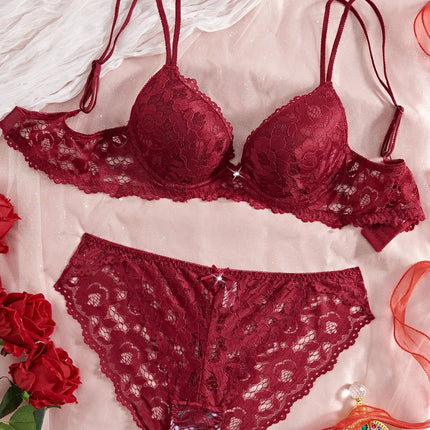 Single of Women's Underwear Set Sexy Lace Patchwork with Push Up Bra Romantic Sheer Women's Panties