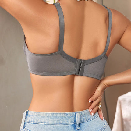 Full Cup Lace Women Bra Wireless Push up Bra Wide Strap Bow Comfy Unlined Mesh Lingerie Underwear