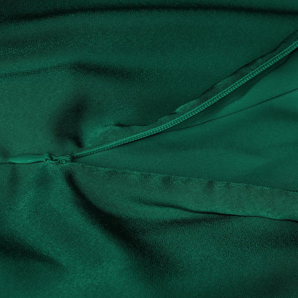 Foridol One Shoulder Turtleneck Tank Satin Women Party Dress Robe Zip Sleeveless Elegant Vintage Folds Women Clothing 2025