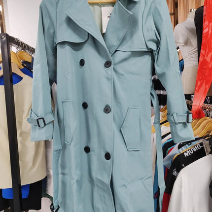 Phantasy Trench Coat Women Long Sleeve Jacket British Style Long Cloack Lace Up Elegant Office Lady Trench Spring Autumn Outfit