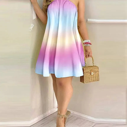Floral Print Halter Neck Dress Boho Backless Halter Dress For Spring  Summer Women's Clothing