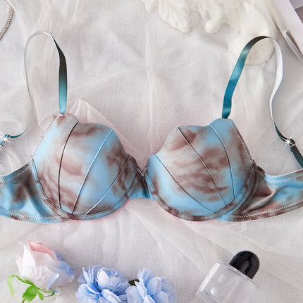Summer Beach Bikini Colorful Ombre Shell Cup for Women's bra Sexy Push-Up Comfort Underwire Bra Women's Beach Vacation lingerie