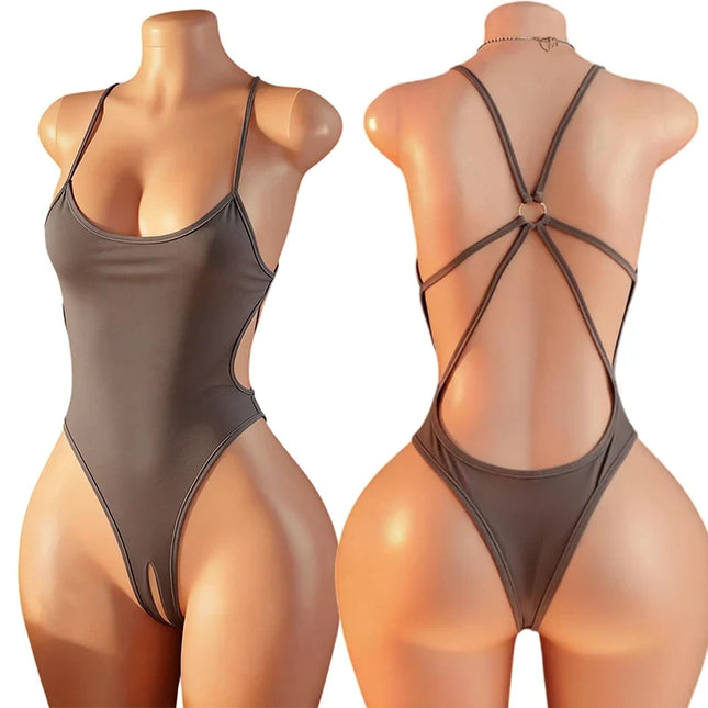 Sexy Adult Bodysuit Women's Open Butt Seduction Lingerie Maid Costume Role Play Erotic Babydolls Crotchless 18xxx Underwear 2026