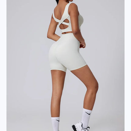 Women Yoga Suit Tracksuit Sports Bra High Waist Legging Shorts Outfit Gym Set Fitness Running Workout Clothes Push Up Sportswear