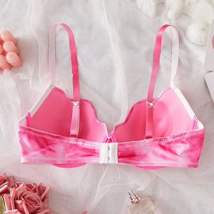 Summer Beach Bikini Colorful Ombre Shell Cup for Women's bra Sexy Push-Up Comfort Underwire Bra Women's Beach Vacation lingerie