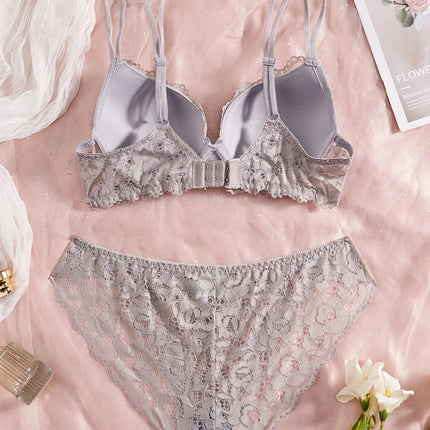 Single of Women's Underwear Set Sexy Lace Patchwork with Push Up Bra Romantic Sheer Women's Panties