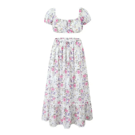 Lace Skirt Set Dress Summer Women Beach Holiday Sexy Cotton Matching Set Outfits Spring White 2 Pcs Vestidos Female Set 2025