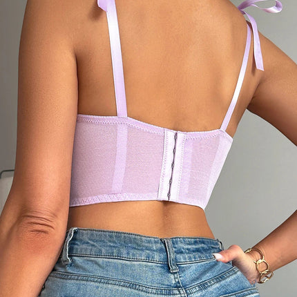 1Pcs Women's Sexy Bra Mesh Bustier Crop Top Floral Embroidery Push up Bra Hollow Out Lace Ladies' Underwear
